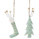 Metal Tree & Stocking Hanging Decoration