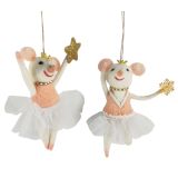 Ballerina Mice holding a Star Hanging De