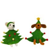 Sale Dogs dressed as Trees Hanging Decor