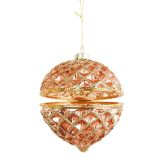 Hinged Glass Bauble Pink 10cm 