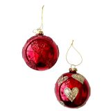 Glitter Heart Baubles Hanging Dec