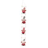 Santa & Girl on Ladder Hanging Decoratio