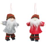 Tomte Hanging Decorations Red & Grey 11c