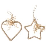 Sale Beaded Heart & Star Hanging Decorat