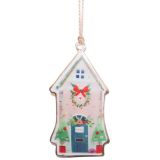 Christmas House Hanging Decoration Pink 