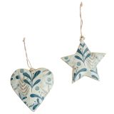 Foliage Heart & Star Metal Hanging Decor