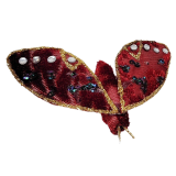 Moth Clip Decoration Burgundy 9cm