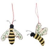 Bees Fabric Hanging Decoration Yellow & 