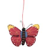 Butterfly Fabric Hanging Decoration Red 