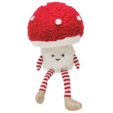 Fluffy Toadstool Sitting Decoration Red 