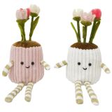 Fabric Flower Pot Sitting Decorations Wh