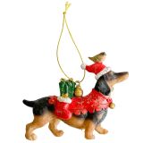 Festive Dog Ornament Red 10cm 