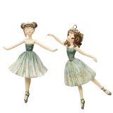 Ballerina Resin Hanging Sage 10cm (2 Ass