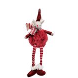 Fluffy Mouse Hanging Decoration Red 17cm