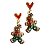 Gingerbread Suit Earrings Green 