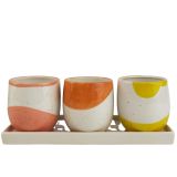 Sale Avery Planters on Tray Pink, Yellow