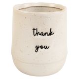 Positivity Quote Thank You Planter White