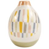 Maldon Stripe Ceramic Vase Colourful 13c
