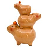 Capybara Family Stack Vase Brown 25cm 