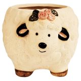 Sheep with Flowers Planter Sand 10.5cm 