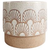 Avi Planter White & Sand 15cm 