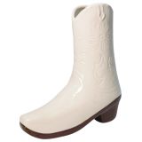 Cowgirl Boot Vase White 19cm 