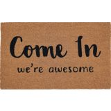 Come In Were Awesome Doormat Black 45x7