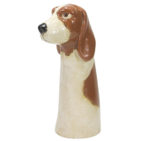 Brown Dog Vase White & Brown 27cm 