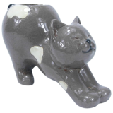 Stretching Cat Planter Grey 25cm 