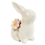 Daphne Flower Bunny Ornament White 10cm 