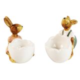 Country Bunny Egg Cup Sage & Pink 9cm (2