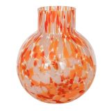 Jaslyn Speckle Glass Vase Red & Pink 17c