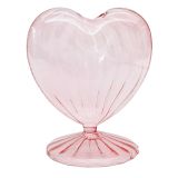 Glass Heart Bud Vase Pink 11cm 