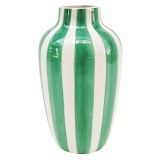 Halcyon Stripe Vase Green 20cm 