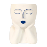 Santorini Resting Head Vase White 15cm 