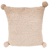 Sale Pom Poms Boucle Cushion Brown 40cm 