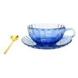 Maisy Glass Tea Cup Set Blue 14cm 