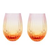 Ellie Ombre Stemless Glass Pink & Yellow