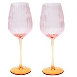 Ellie Ombre Wine Glass Pink & Yellow 25c