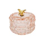 Gold Bee Glass Trinket Box Pink 7cm 