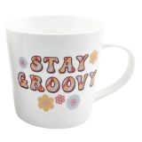 Retro Floral Stay Groovy Mug Colourful 4