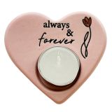 Always & Forever Heart Tealight Holder P