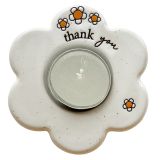 Thank you Daisy Tealight Holder White 9c