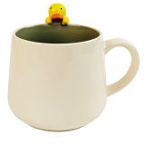 Cute Duck Hanger Mug White & Green 11cm 