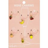 Fruity Wine Charms Colourful 4cm S/6