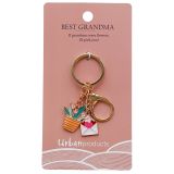 Best Grandma Keyring Green & Pink 12cm 