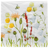 Bee Meadow Napkins Yellow 33x33cm S/20