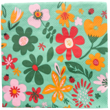 Dahlia Floral Napkins Green 33x33cm S/20