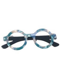 Iris Glasses Brooch Blue 