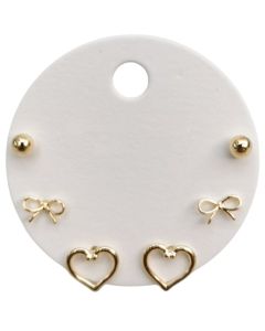 Petite Heart & Stud Trio ER Gold 